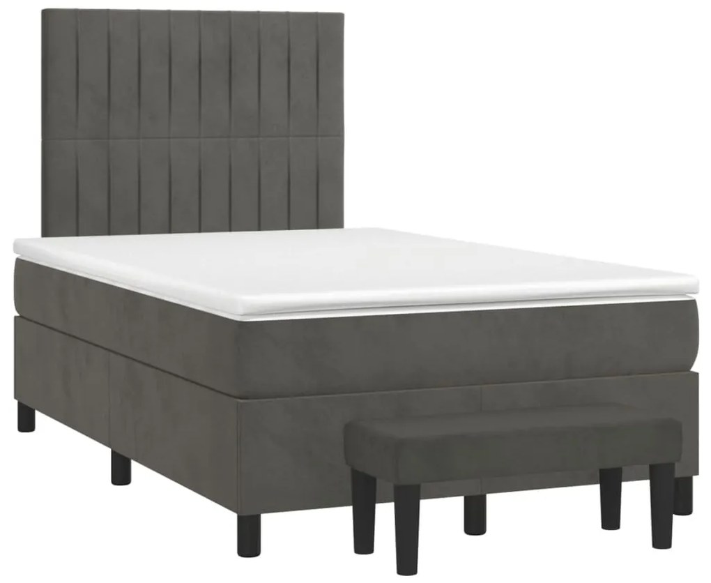 ΚΡΕΒΑΤΙ BOXSPRING ΜΕ ΣΤΡΩΜΑ ΣΚΟΥΡΟ ΓΚΡΙ 120X190 ΕΚ. ΒΕΛΟΥΔΙΝΟ 3270482