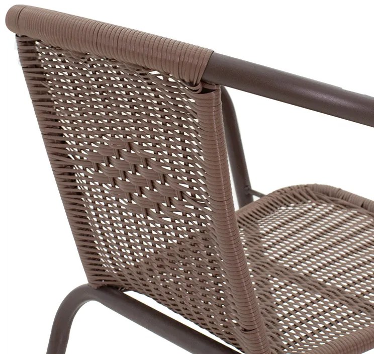 Πολυθρόνα Obbi pakoworld μέταλλο-pe καφέ 53x59x72εκ