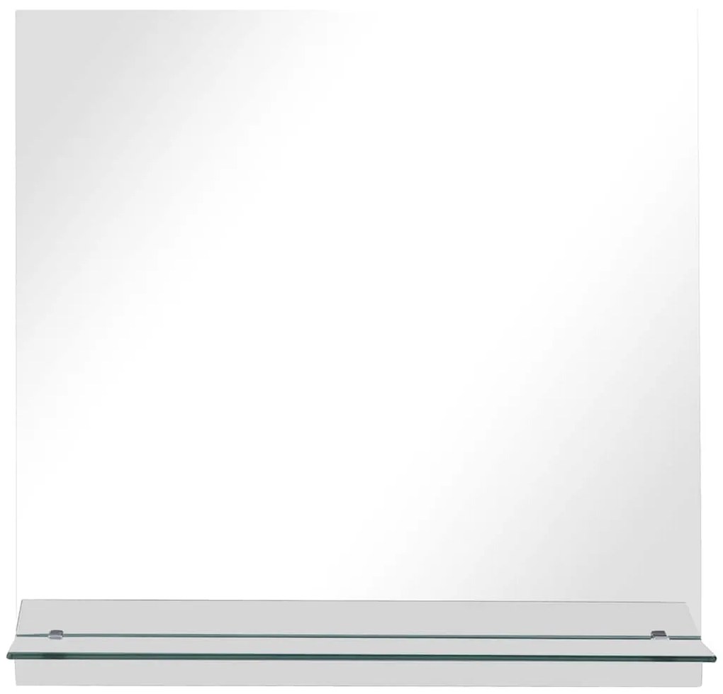 vidaXL Καθρέφτης Τοίχου με Ράφι 60 x 60 εκ. από Ψημένο Γυαλί