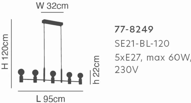 SE21-BL-120 ADEPT BLACK METAL PENDANT Γ4