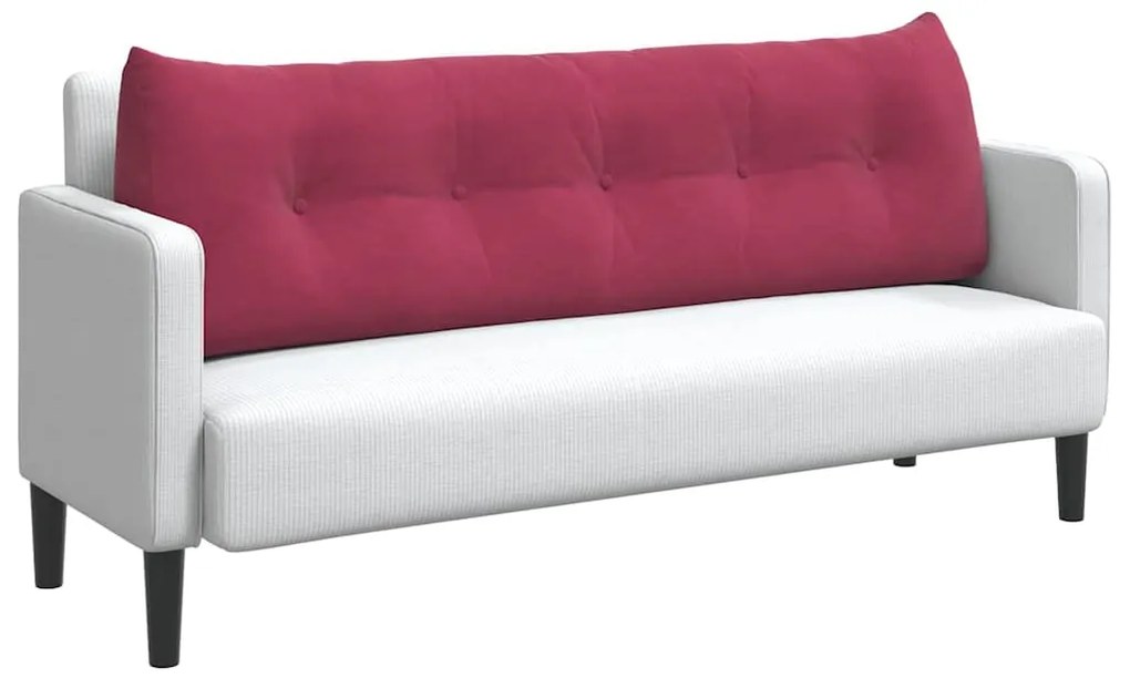 vidaXL Μαξιλάρι Πλάτης Κόκκινο 160 x 24 x 50 εκ Βελούδο