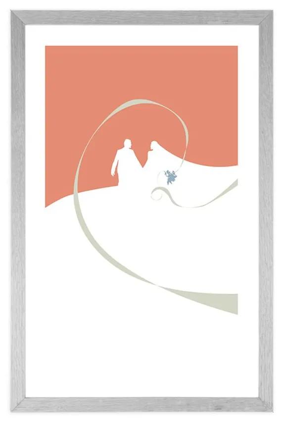 Αφίσα με πασπαρτού Ταξίδι του μέλιτος - 60x90 white