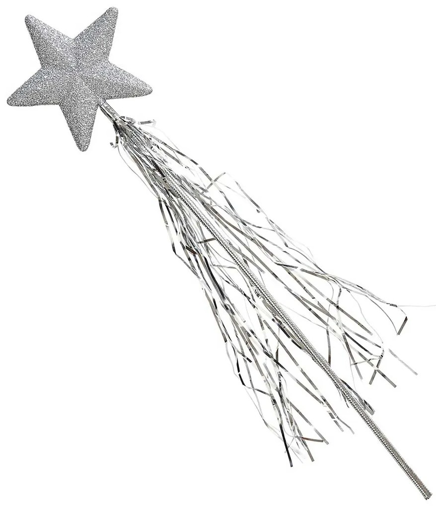 Ασημί Ραβδάκι Αστέρι με Κρόσια 46cm 317074