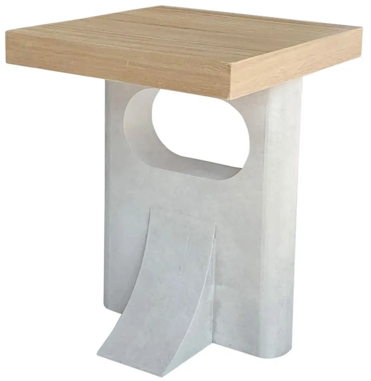 PILONAS SIDE TABLE ΦΥΣΙΚΟ ΓΚΡΙ ΑΝΟΙΧΤΟ 40x40xH50cm - 04-0969