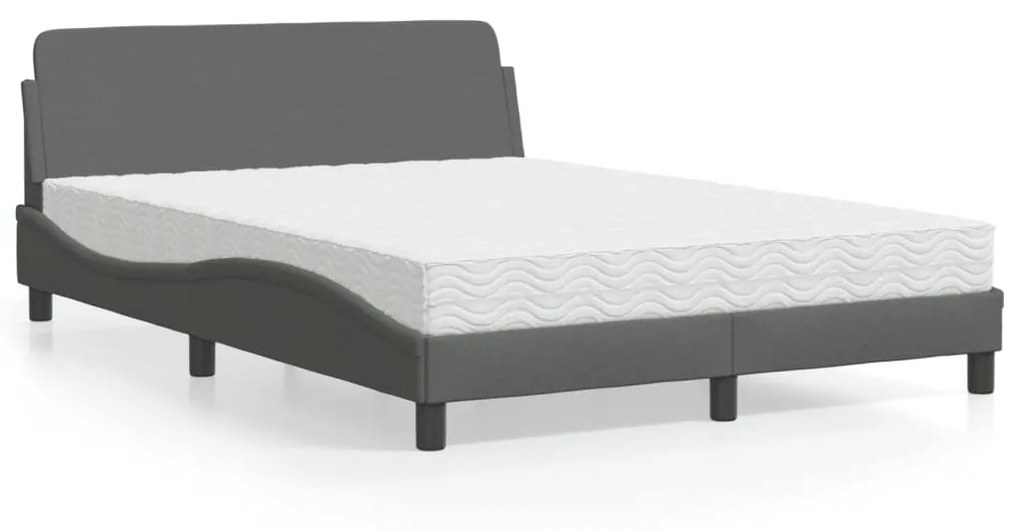 Κρεβάτι με Στρώμα Dover Σκούρο Γκρι 120x200 εκ. Υφασμάτινο