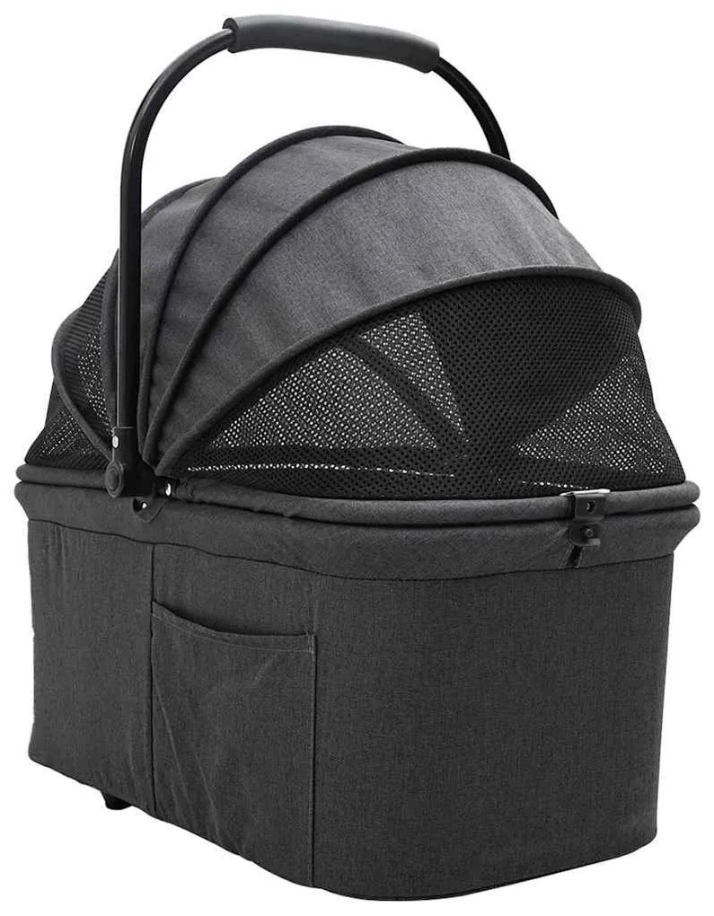 vidaXL Αναδιπλούμενο Καροτσάκι Κατοικίδιων Μαύρο 81 x 47 x 99 εκ.