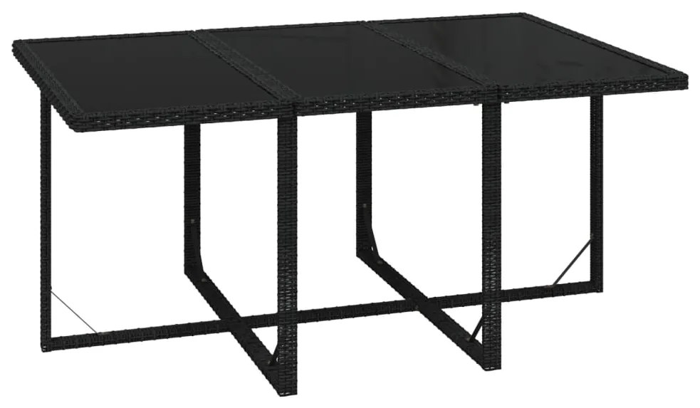 vidaXL Σετ Τραπεζαρίας Κήπου 7 τεμ. Μαύρο Συνθετικό Ρατάν με Μαξιλάρια