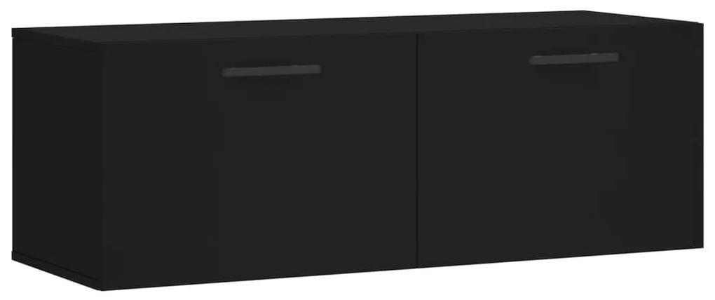 Ντουλάπι Τοίχου Μαύρο 100x36,5x35 εκ. από Επεξεργασμένο Ξύλο - Μαύρο