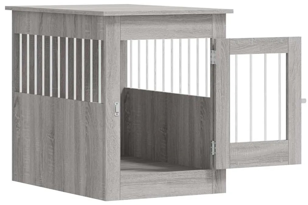 vidaXL Κλουβί Σκύλου Γκρι Sonoma 55x80x68 εκ. από Επεξεργ. Ξύλο