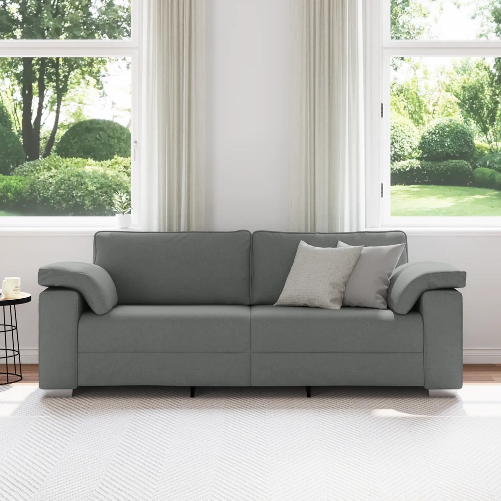 vidaXL Καναπές Τριών Θέσεων Σκούρο Γκρι 178 cm Υφάσματος