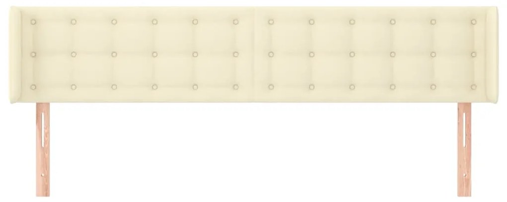 vidaXL Κεφαλάρι με Πτερύγια Κρεμ 183x16x78/88 εκ. Συνθετικό Δέρμα