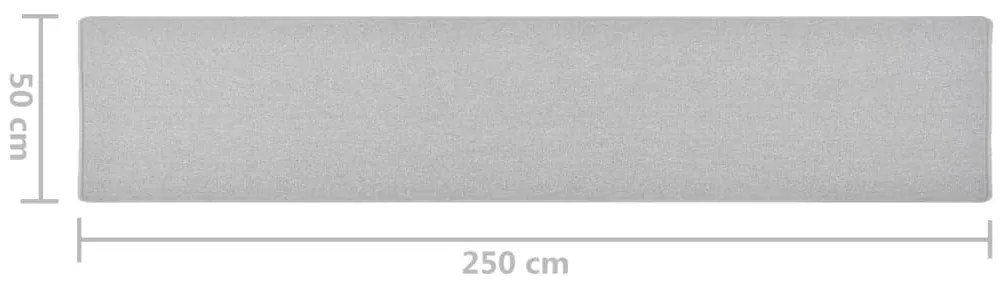 vidaXL Χαλί Διάδρομος Ανοιχτό Γκρι 50 x 250 εκ.