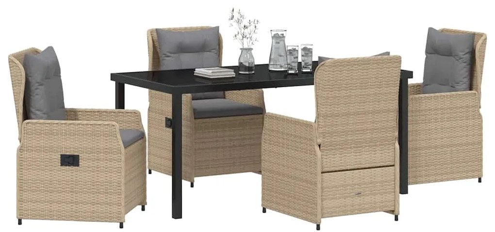 vidaXL Σέτ φαγητού για κήπο 5 pcs Μπέζ και Ανοιχτό Γκρι