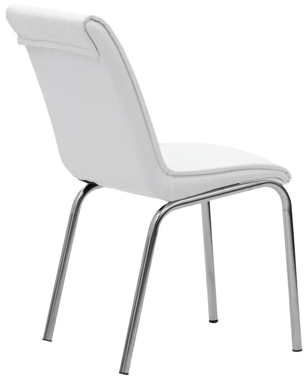 Καρέκλα Avante pakoworld PU λευκό-πόδι χρωμίου - Μέταλλο - 190-000039