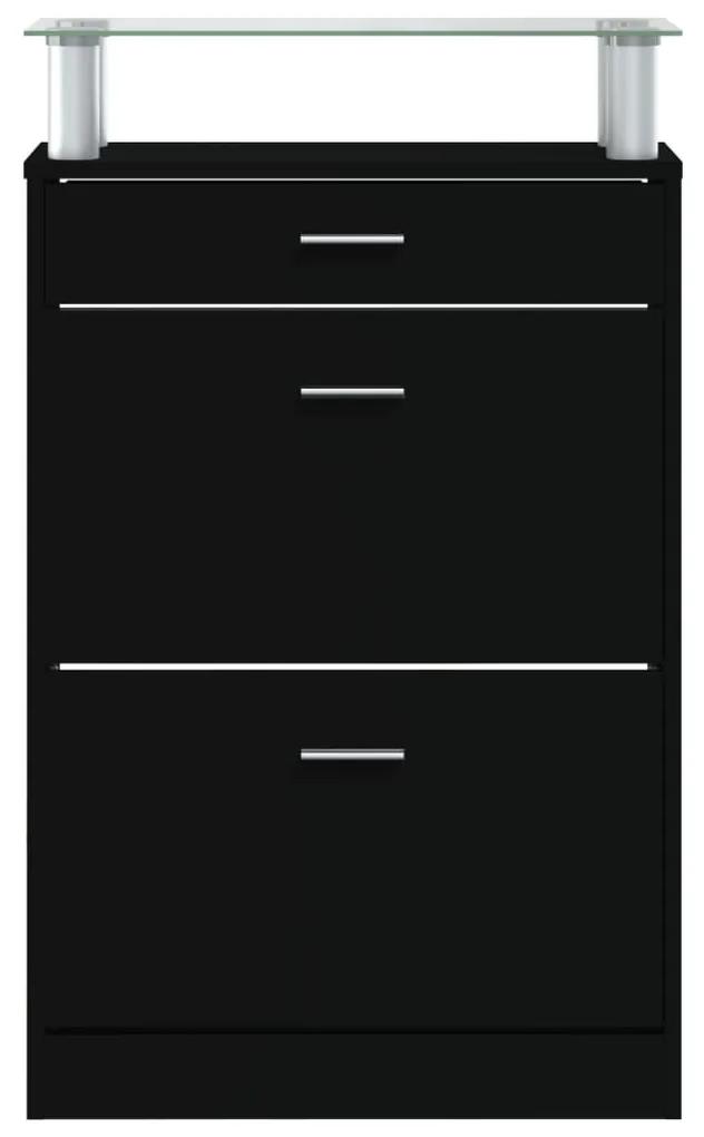 vidaXL Παπουτσοθήκη Μαύρη 63 x 24 x 104 εκ. από Επεξεργασμένο Ξύλο