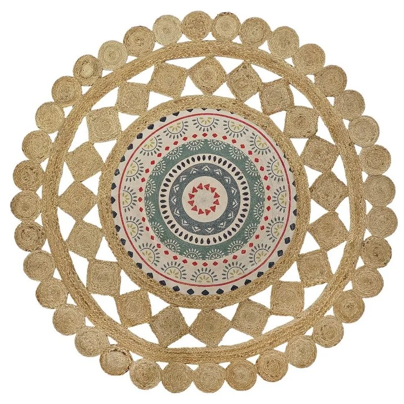Χαλί DKD Home Decor Καφέ Πολύχρωμο (200 x 200 x 0,75 cm)