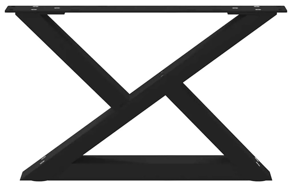 vidaXL Πόδια Τραπεζιού Σαλονιού 2 τεμ. Μαύρο 60x(30-31,3) εκ. Ατσάλι