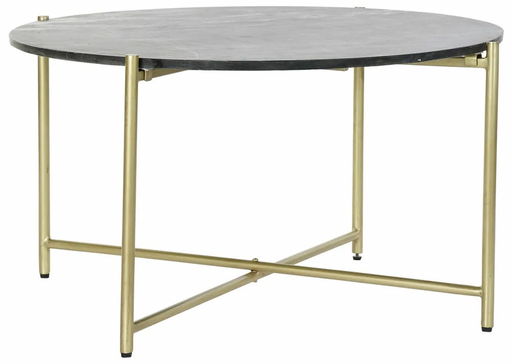 Βοηθητικό Τραπέζι DKD Home Decor Μαύρο Χρυσό Μάρμαρο Σίδερο (81 x 81 x 44 cm)