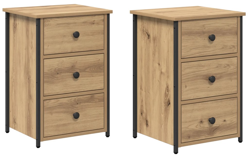 vidaXL Artisan Oak Κομοδίνα Artisan Oak Επεξεργασμένο Ξύλο Συμπαγές