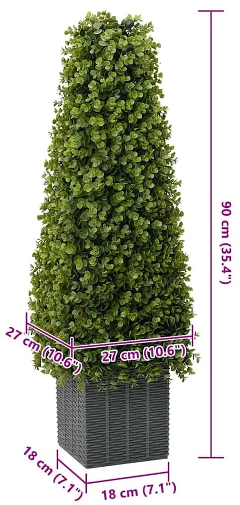 vidaXL Πύργος Ευκαλύπτου από Χόρτο Πράσινο 27 x 27 x 90 εκ Πλαστικό