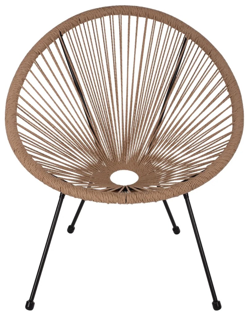 Καρέκλα - Πολυθρόνα ACAPULCO C5871.01 Μεταλλική Μαύρη με Twisted Wicker Τύπου Φωλιά 70x73x79 εκ. 70x73x79 εκ.