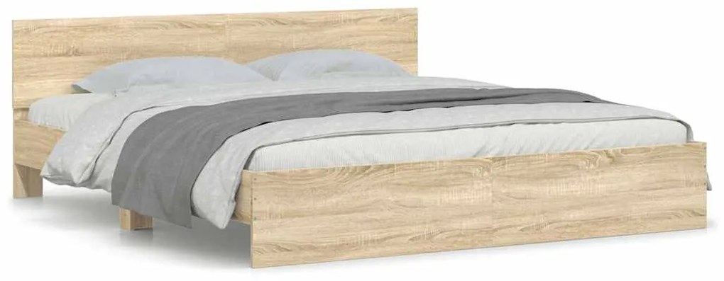 vidaXL Πλαίσιο Κρεβατιού με Κεφαλάρι Sonoma Δρυς 160 x 200 εκ.