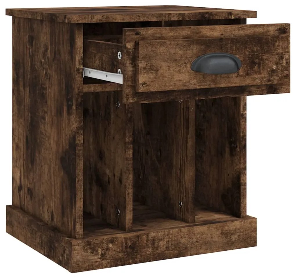 vidaXL Κομοδίνα 2 τεμ. Καπνιστή Δρυς 43x36x50 εκ.
