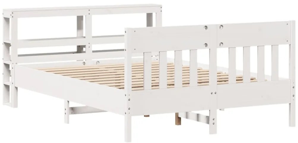 vidaXL Σκελετός Κρεβ. Χωρίς Στρώμα Λευκό 140x190 εκ Μασίφ Πεύκο