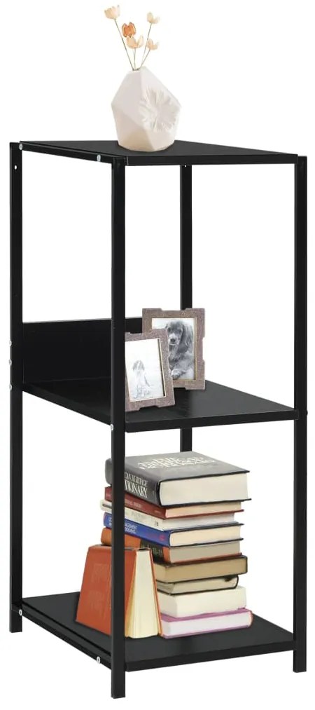 vidaXL Ραφιέρα Ίσια Μικρή Μαύρη 33,5x39,6x79,7 εκ. Επεξ. Ξύλο