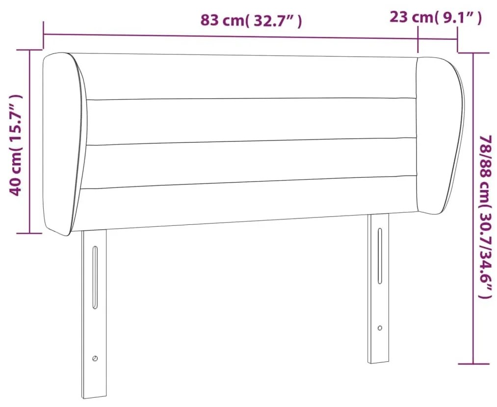 Κεφαλάρι με Πτερύγια Ανοιχτό Γκρι 83x23x78/88 εκ. Υφασμάτινο - Γκρι