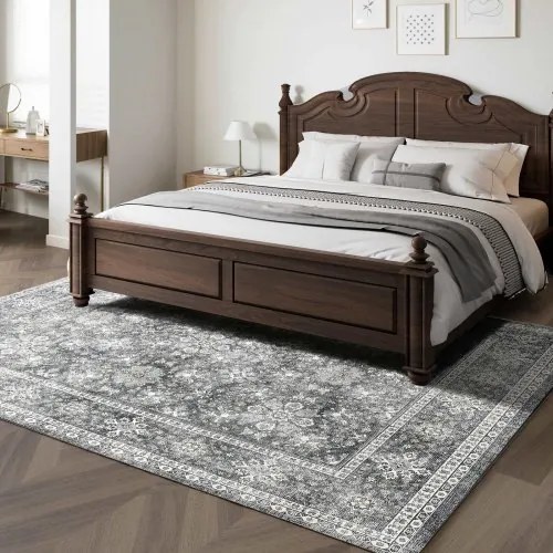 VEVOR Large Area Rug 8x10 ft Anti-Skid and Tear-Resistant Floor Mat Vintage Gray