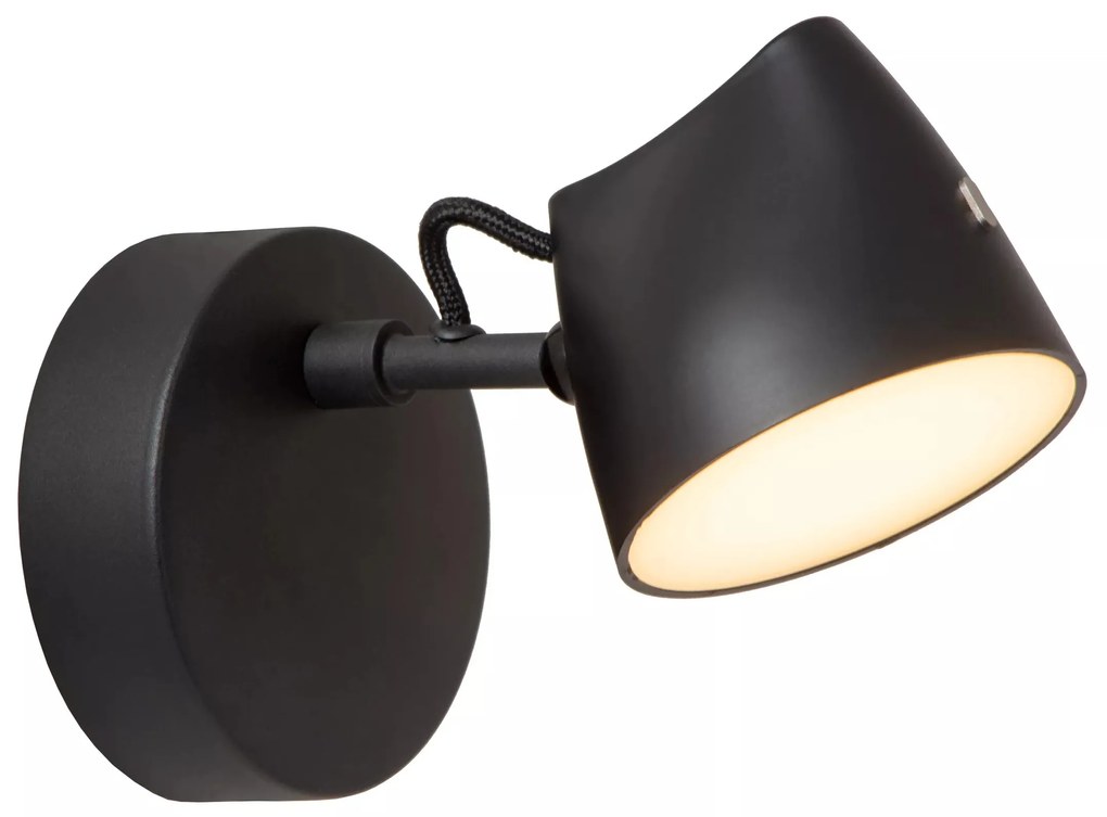 Φωτιστικό Επίτοιχο Lucide 44216-08-30 MILNE Μαύρο Ματ (Black Mat) 2700 K