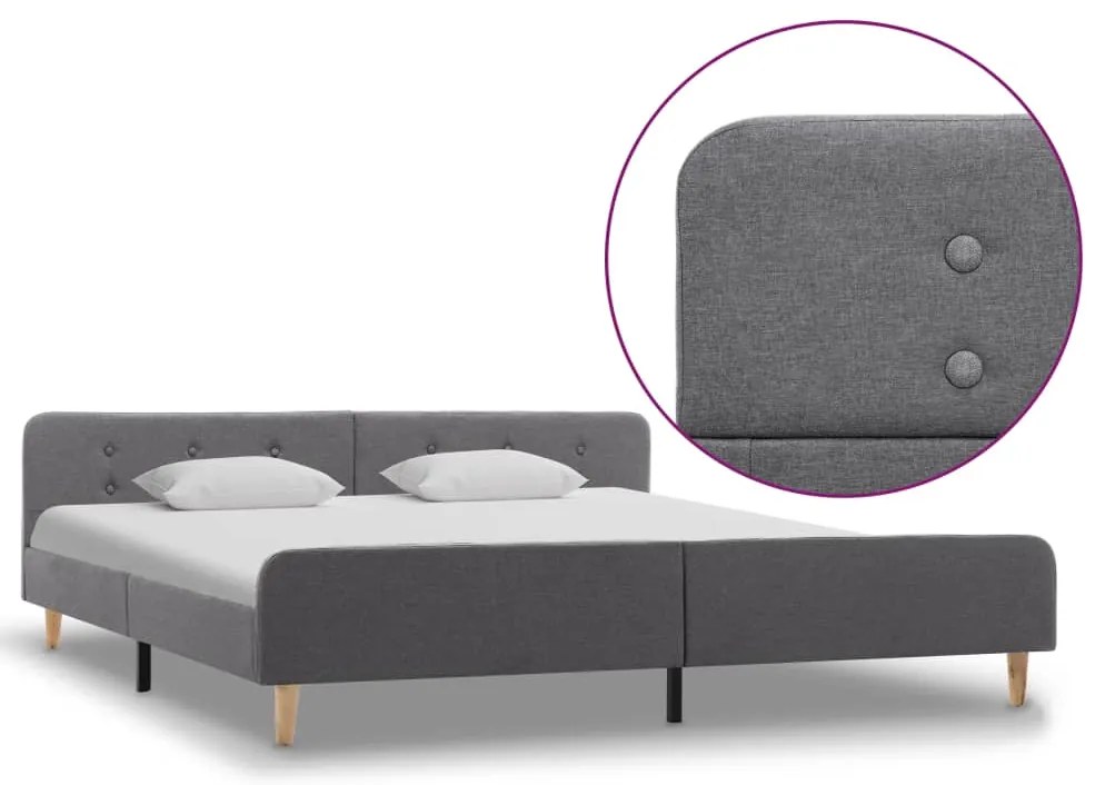 vidaXL Πλαίσιο Κρεβατιού Ανοιχτό Γκρι 180 x 200 εκ. Υφασμάτινο