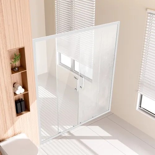 VEVOR Semi-frameless Double Sliding Shower Door SGCC Tempered Glass 1/4&quot; Chrome