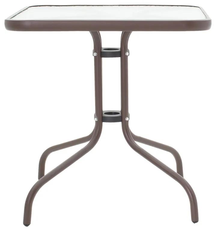 Τραπέζι Watson μέταλλο καφέ-γυαλί 80x80x70εκ Υλικό: METAL-GLASS 130-000028