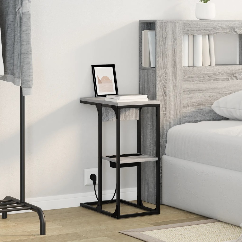 vidaXL Κομοδίνο Γκρι Sonoma 41.5 x 26 x 60.5 εκ Επεξεργασμένο ξύλο