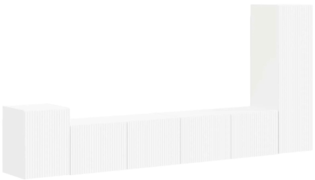 vidaXL Σετ επίπλου τηλεόρασης Επιτοίχιο 3 pcs Λευκό Επεξεργασμένο ξύλο