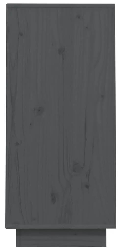 Ντουλάπι Κονσόλα Γκρι 60 x 34 x 75 εκ. από Μασίφ Ξύλο Πεύκου - Γκρι