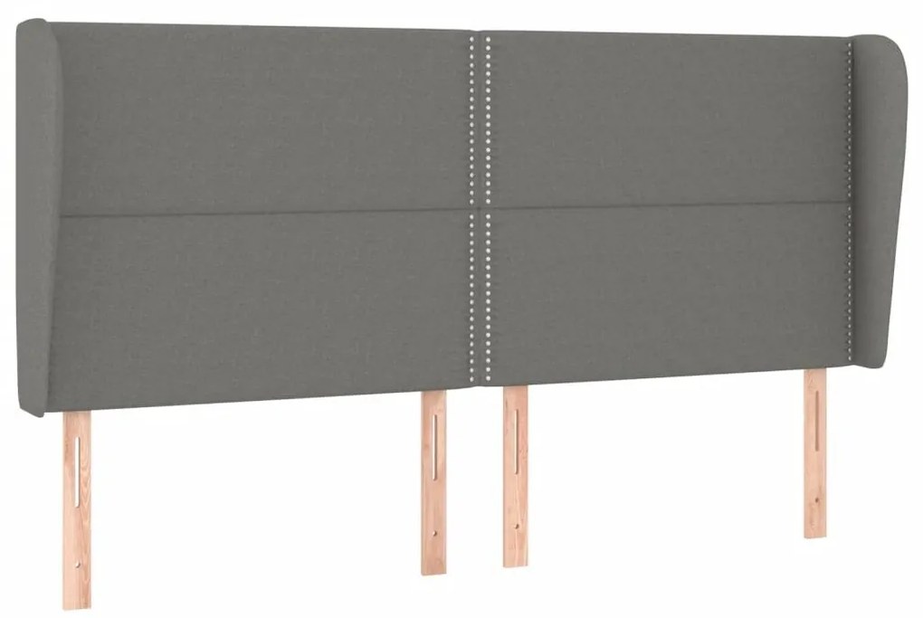 Κρεβάτι Boxspring με Στρώμα Σκούρο Γκρι 180x200 εκ Υφασμάτιν - Γκρι