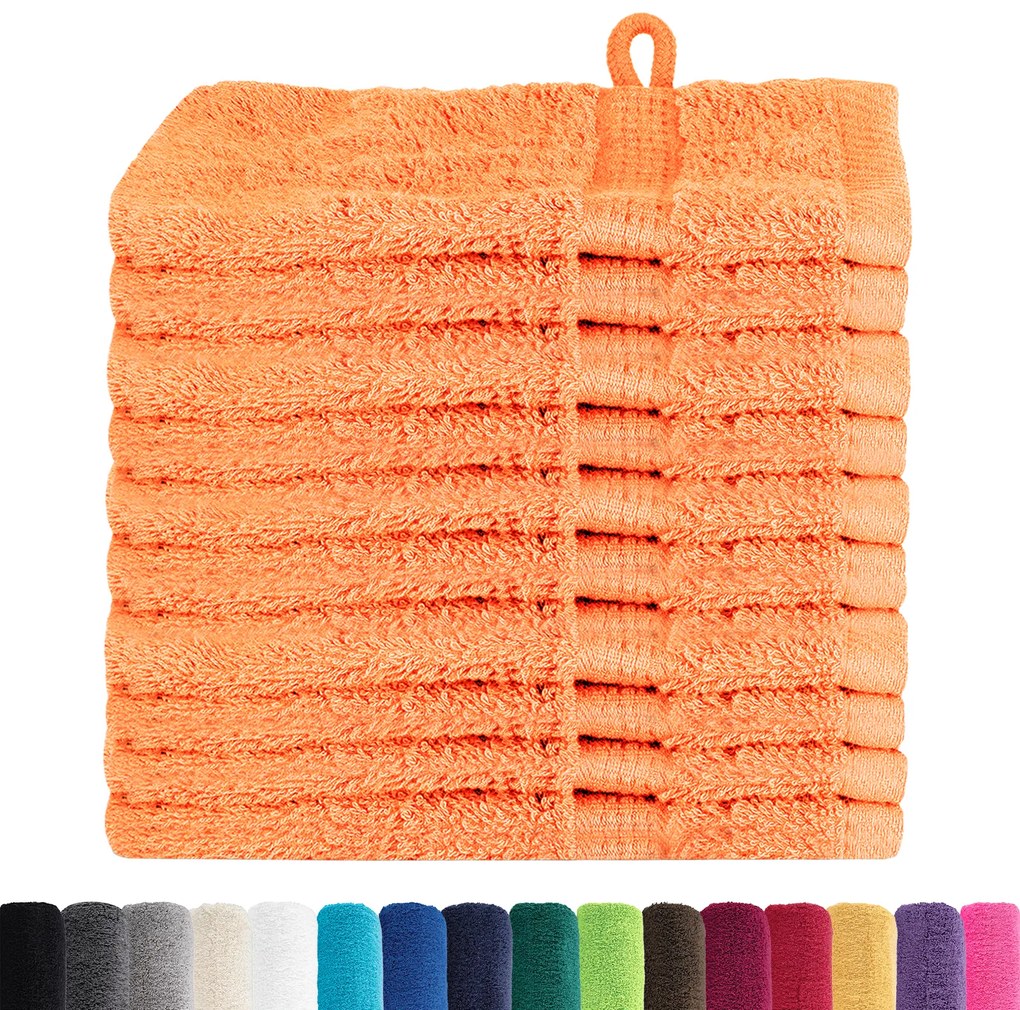 vidaXL Πετσέτες 10 pcs Πορτοκάλι 15 x 21 cm Βαμβάκι