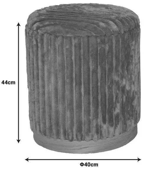 Σκαμπό Pance Inart σετ 2 τεμ μπουκλέ ύφασμα σε μπεζ και λευκή απόχρωση 40x40x44 εκ.