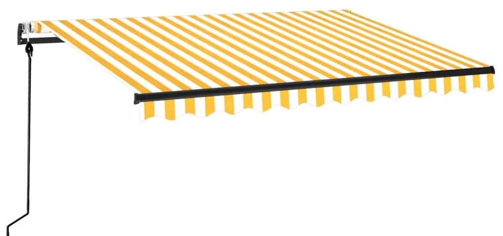 vidaXL Τέντα Συρόμενη Αυτόματη Κίτρινο / Λευκό 350 x 250 εκ.