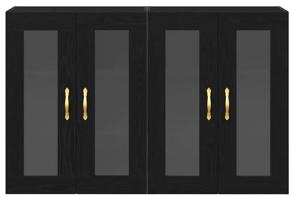 vidaXL Επιτοίχιο ντουλάπι 2 pcs Μαύρη δρυς 69.5 x 34 x 90 εκ.