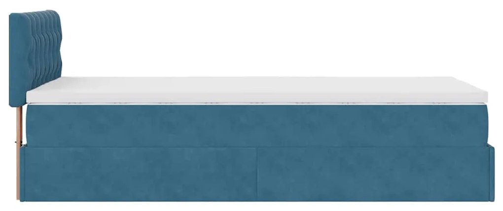 Οθωμανικό κρεβάτι με στρώμα σκούρο μπλε 90x190cm Velvet 3311817
