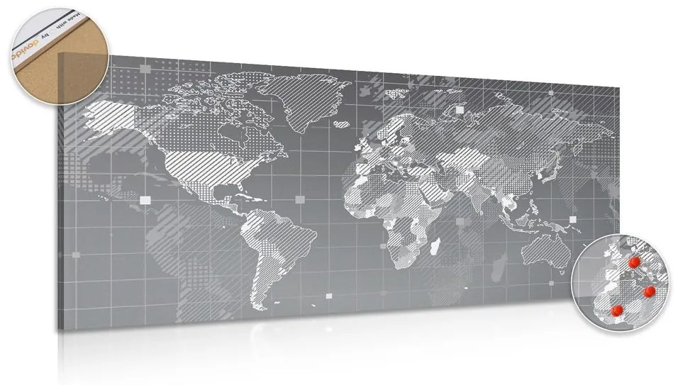 Εικόνα στον παγκόσμιο χάρτη που εκκολάπτεται από φελλό - 100x50  color mix