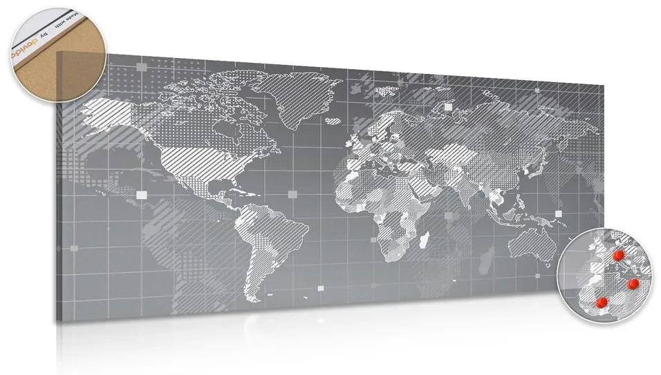 Εικόνα στον παγκόσμιο χάρτη που εκκολάπτεται από φελλό - 120x60  smiley