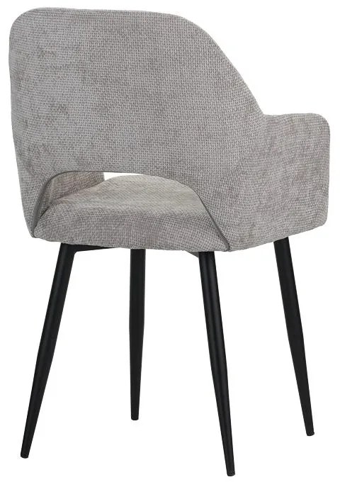 Καρέκλα - Πολυθρόνα Factols Inart μπεζ-γκρι ύφασμα-πόδι μαύρο μέταλλο 53x61x84εκ 2αδα 53x61x84 εκ.