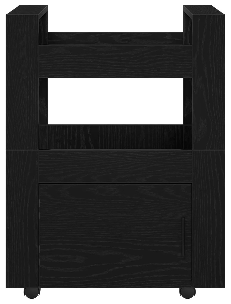 vidaXL Κουζίνα Τροχαλία Μαύρη Βελανιδιά 60x45x80 εκ Επεξεργασμένο Ξύλο