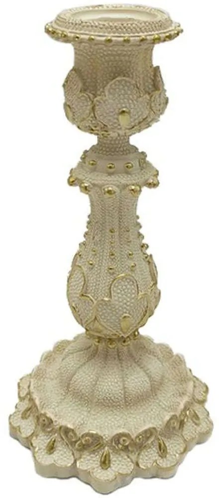 Κηροπήγιο Leaf 279-222-168 10x10x20cm Gold Polyresin