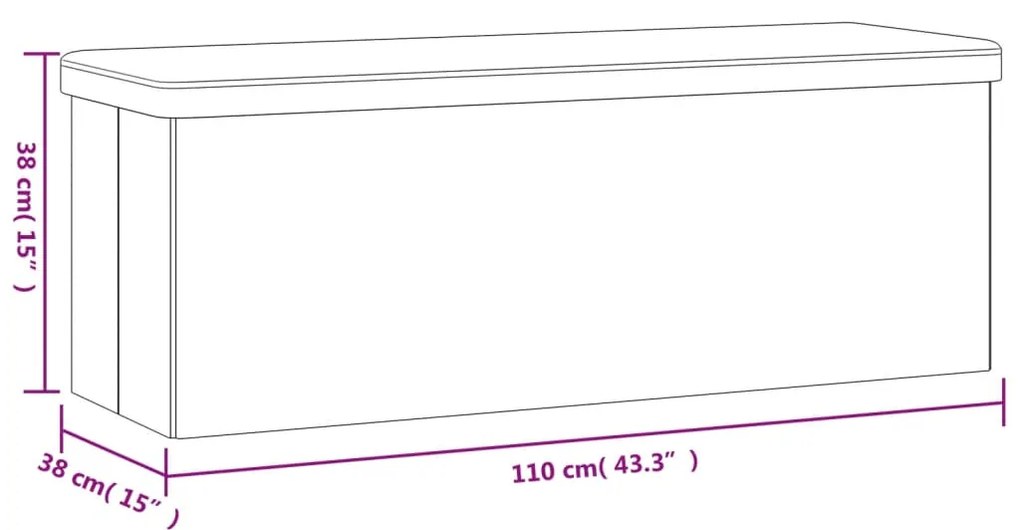 Παγκάκι Αποθήκευσης Πτυσσόμενο Μαύρο από PVC - Μαύρο